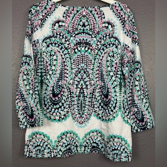Talbots Tee Small Top Paisley Boat Neck 3/4 Sleeve Stretch Knit
Casual Shirt - Picture 6 of 6